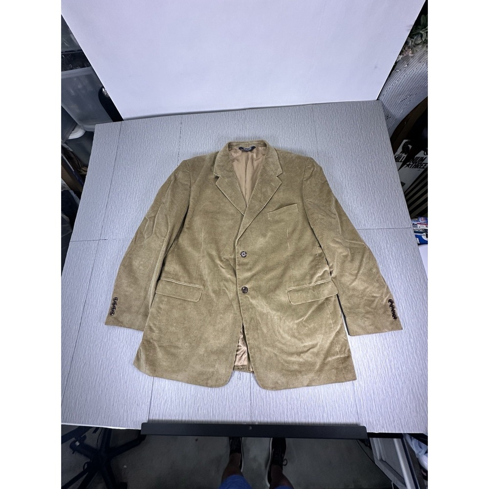 Stafford Corduroy Men's Size 48L Tan Brown Jacket Blazer Sport Coat Two Button